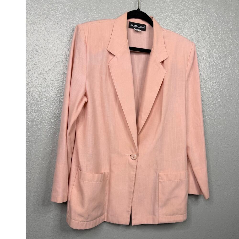 Sag Harbor Women’s Vintage Classic Look Pink Blazer / Size-12 - Picture 3 of 12